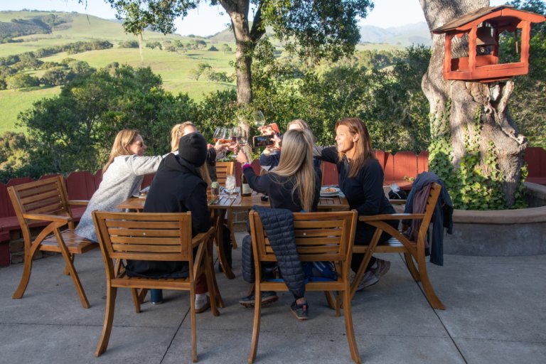 Meeting Planner Promotions The Camp at Carmel Valley cabins with mountains in the background