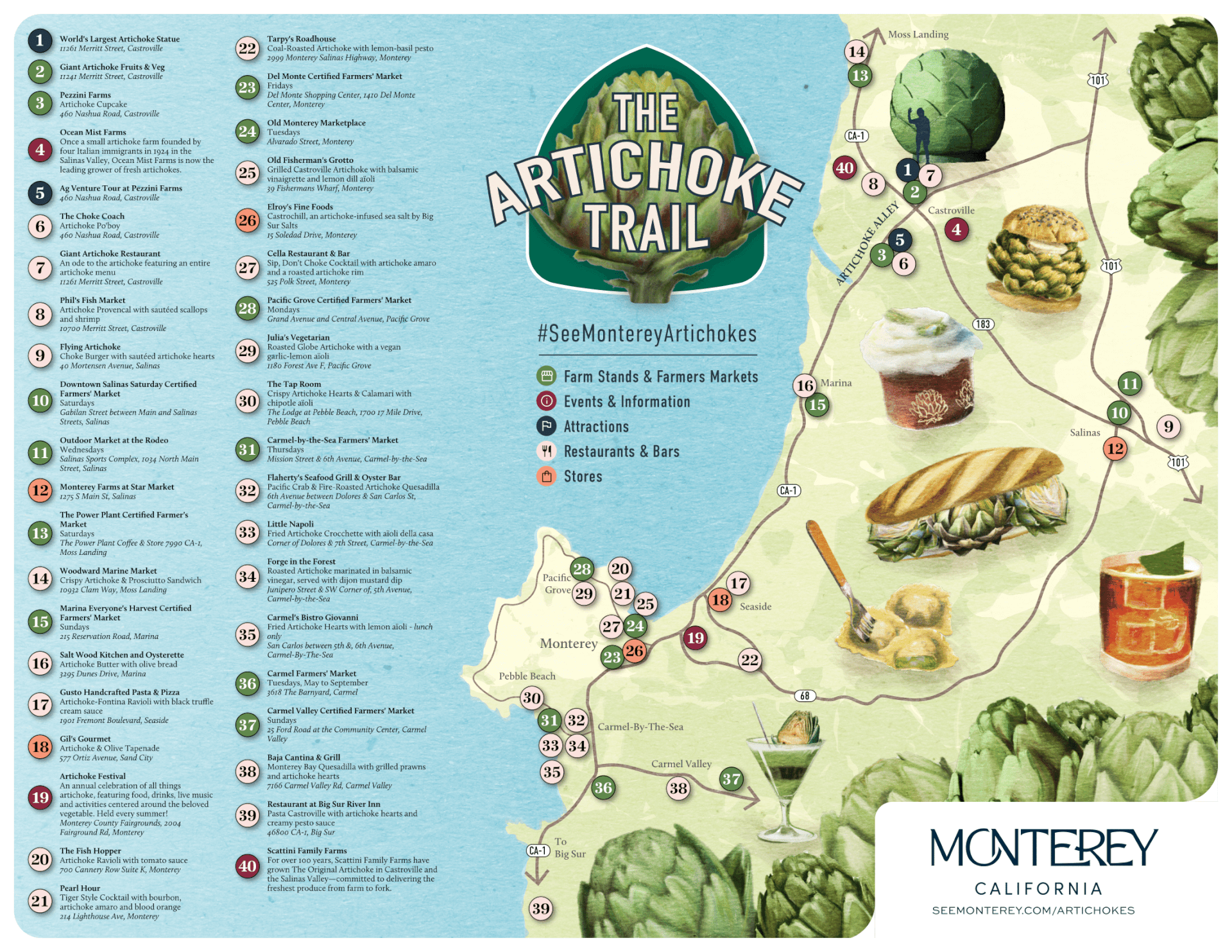 The Monterey County Artichoke Trail The Artichoke Trail Map