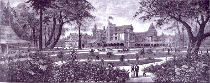 Illustration of Hotel Del Monte circa 1886
