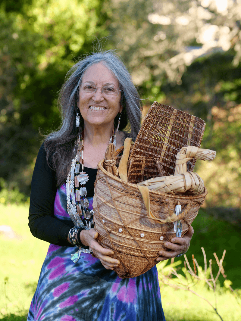 Linda Yamane, a Rumsen Ohlone artist and cultural practitioner