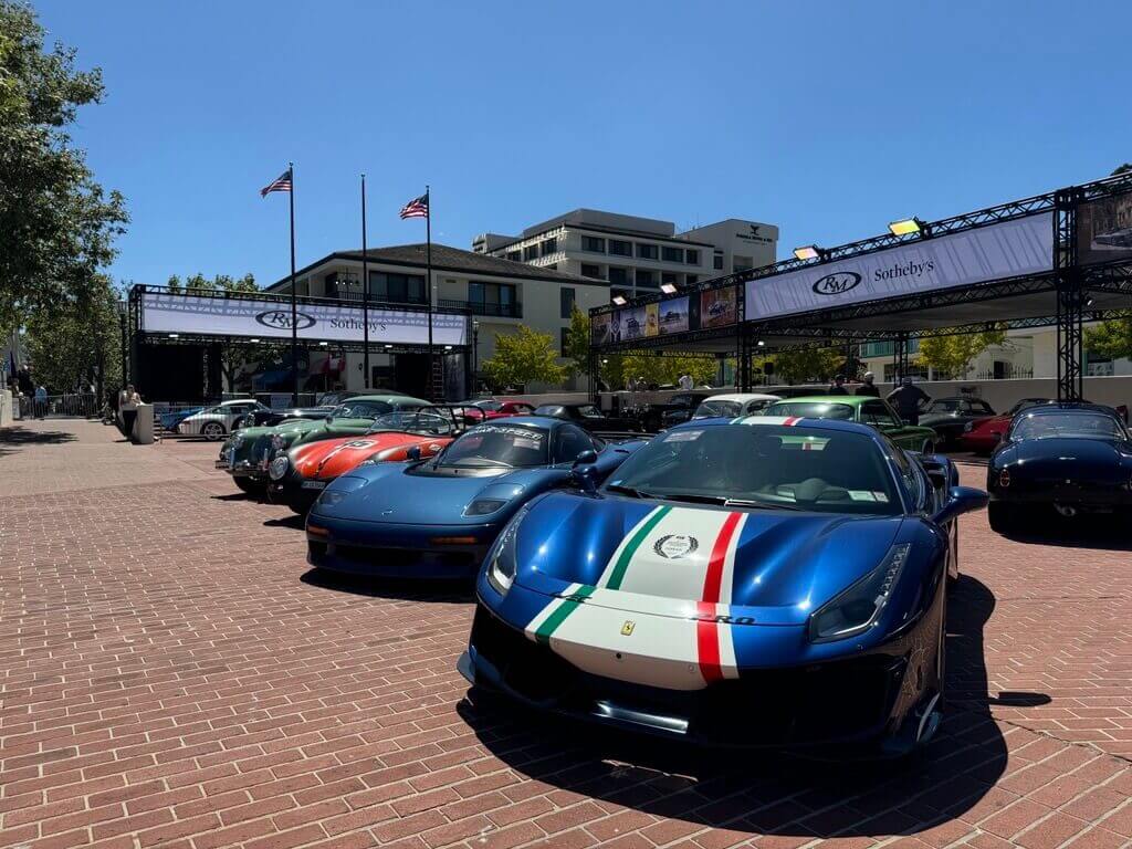 Cars on display for RM Sotheby's Auction Monterey Car Week